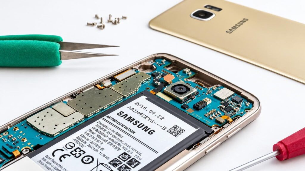 Samsung Galaxy telefono ekrano keitimas Taisykla7 dirbtuvėse